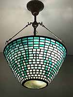 Tiffany hanging lamp shade 11" Indian Design Tiffany Blue #536/11